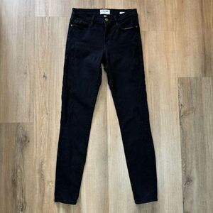 Frame Women's Size 26 Le Skinny de Jeane Solid Black Jeans Stretchy Denim